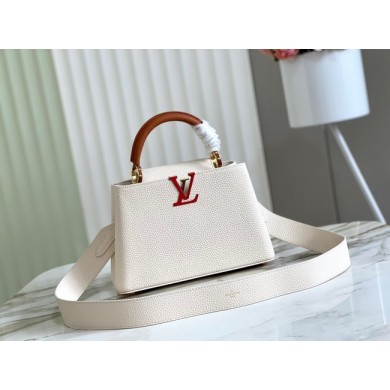 Best 1:1 Louis Vuitton CAPUCINES BB M48865 white&brown JK46eT55