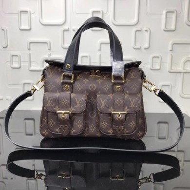 Best 1:1 Louis Vuitton Monogram Canvas MANHATTAN Bag M43482 Black JK2236eT55