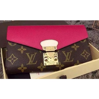 Imitation Louis Vuitton Monogram Canvas PALLAS WALLET M58414 Rose JK629Ug88