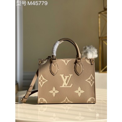 Imitation Louis Vuitton ONTHEGO Original Leather PM M45779 Gray JK82sJ18