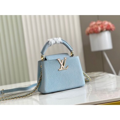 Louis Vuitton CAPUCINES MINI M81190 light blue JK5644Xw85