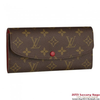 Louis Vuitton M60136 Monogram Canvas Emilie Wallet Rouge JK748bT70