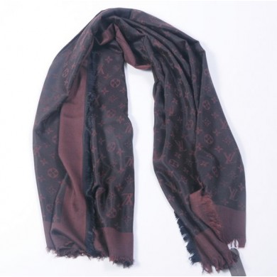 Replica Louis Vuitton Scarves Cotton WJLV091 Dark Brown JK3859EO56