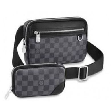 Replica Louis Vuitton Scott Messenger Damier Graphite Canvas Bag M63259 Black JK444ui32