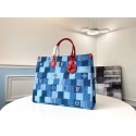 Fake Louis Vuitton Monogram Damier Onthego Bag M44992 Blue JK895Hj78