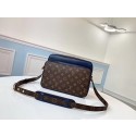 Louis vuitton original monogram canvas Shoulder Bag M51478 blue JK1063Is53