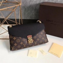 Imitation High Quality Louis Vuitton Monogram Canvas Pallas Chain Cerise M41201 Black JK2099Bo39