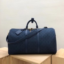 Louis vuitton original KEEPALL BANDOULIERE 50 M44644 Navy JK1185HB29