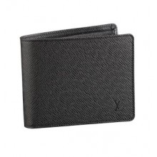 Louis Vuitton M60895 LV Multiple wallet in Gray monochrome Taiga leather  Replica sale online ,buy fake bag