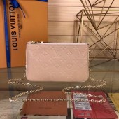 Louis Vuitton POCHETTE DOUBLE ZIP M63919 Beige Dore JK1451Ag46