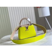 Luxury Louis Vuitton CAPUCINES MINI M59205 Lemon&light gray JK25Lv15